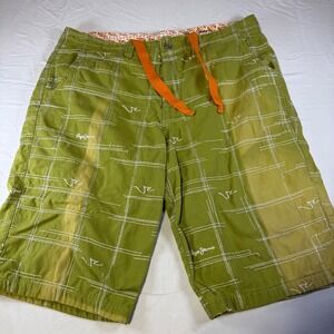 Pepe Jeans London UK Shorts Men's Size 40 Distressed Green Plaid